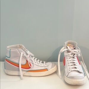 Nike High-Top Sneakers with Multicolor Swoosh
